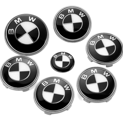 Эмблема чёрно белая BMW 45/68/74/82мм, На багажник 74мм ( Цена за 1шт.)