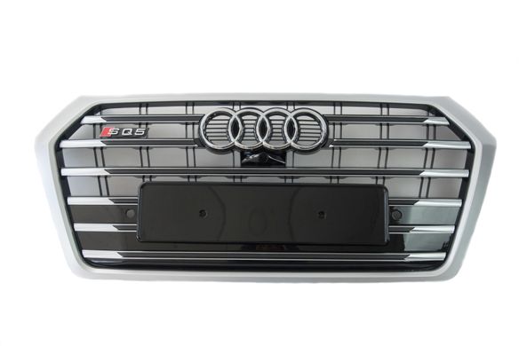 Решетка радиатора Audi Q5 (2016-2020) Черная с серым в стиле S-Line