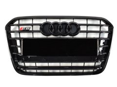 Решетка радиатора Audi A6 (2011-2014) Черная в стиле S-Line