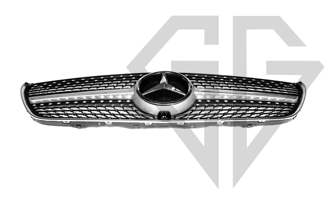 Решетка радиатора Mercedes V-Class W447 (2014-2019) Diamond Серая с хром вставками