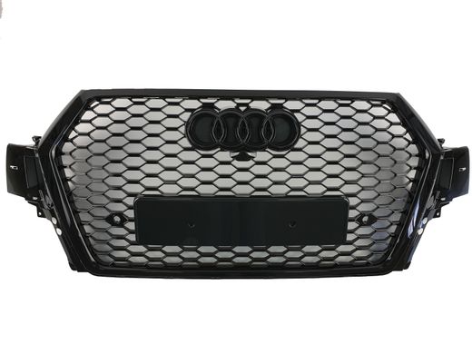 Решетка радиатора Audi Q7 (2015-2020) Черная в стиле RS