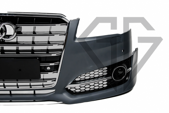 Передний бампер Audi A8 2014-2017год (в стиле S-Line)