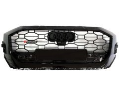 Решетка радиатора Audi Q8 4M (2018-2021) Черная в стиле RS