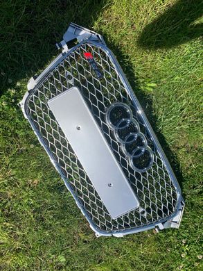 Решетка радиатора Audi A4 (2011-2015) Серая с хром рамкой в стиле RS
