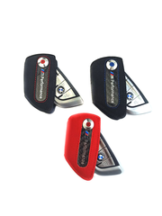 Чехол для смарт ключа "BMW" Performance F40 G30 G11 F48 F15 G05 F16, Черный : красная строчка