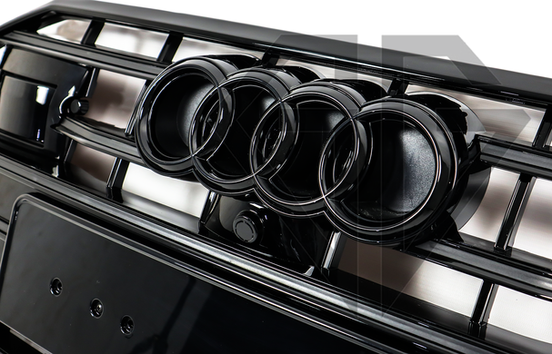 Решітка радіатора в стилі S на Audi A7 C8 (4K) (2017-2022) Чорна під радари