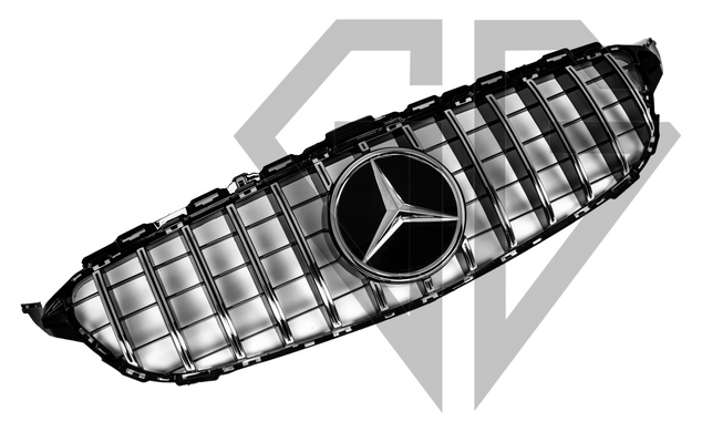 Решетка радиатора Mercedes C-Class W205 (2018-2020) GT Silver