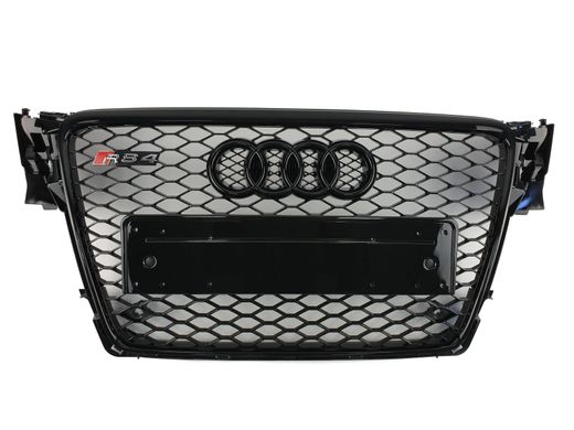 Решетка радиатора Audi A4 (2007-2011) Черная в стиле RS