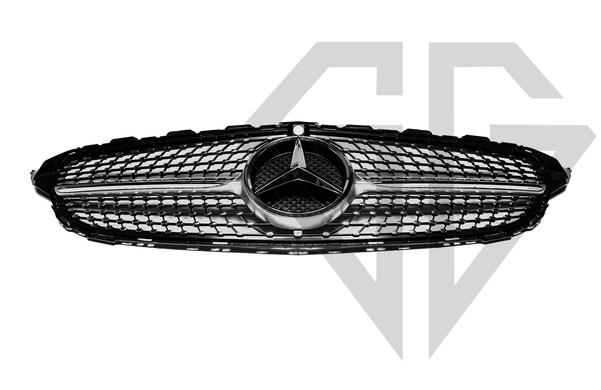 Решетка радиатора Mercedes C-Class W205 (2014-2018) Diamond Silver