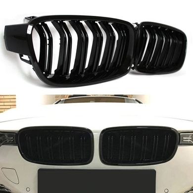 Решетка радиатора ноздри BMW F30 F31 (2012-2018) Чёрный глянец 