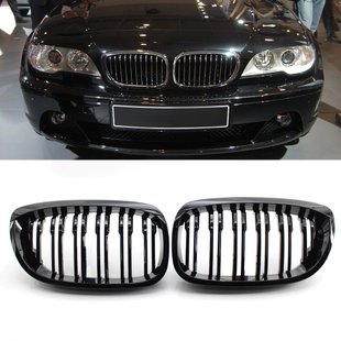 Решетка радиатора ноздри BMW E46 Coupe Купе рестайл 2003-2006  (Чёрный глянец)