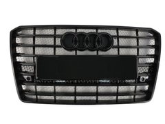 Решетка радиатора Audi A8 (2014-2017) Черная в стиле W12