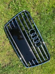 Тюнинг Решетка радиатора Audi A8 2014-2017 год Черная с хромом (в стиле S-Line)