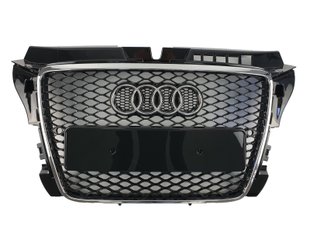 Решітка радіатора Audi A3 (2008-2012) Чорна з хромом у стилі RS