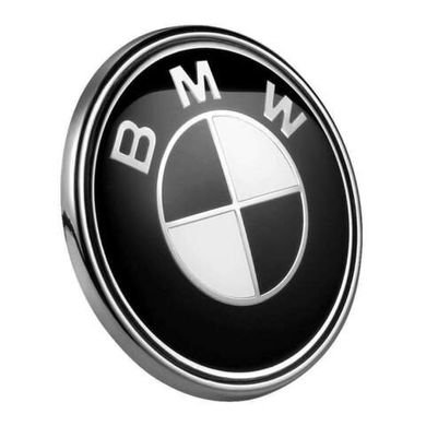 Эмблема чёрно белая BMW 45/68/74/82мм, На багажник 74мм ( Цена за 1шт.)