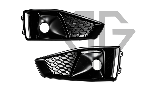 Решетки переднего бампера на Audi A4 B9 2015-2019 года ( Черные )
