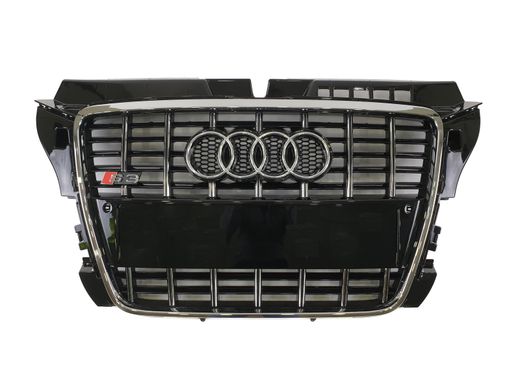 Решетка радиатора Audi A3 (2008-2012) Черная с хромом в стиле S-Line