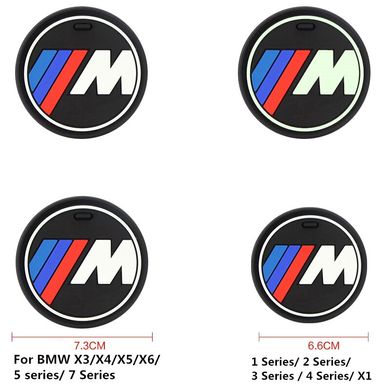 Коврики в подстаканники BMW "M" / E53,E70,E71,F01,F10,F15,F30,F25,F26, 7.3 см для BMW X3/X4/X5/X6 /5 series/7series