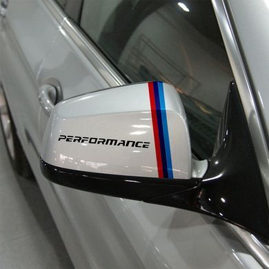 Наклейки на зеркала BMW "Performance" / E39 E46 E60 E70 E90 F10 F15 F20 F25 F30, Белый
