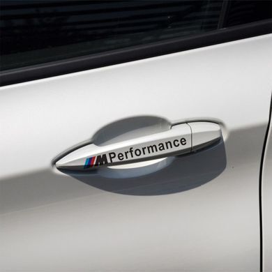 Наклейки на ручки дверей BMW Performance / E39 E46 E60 E70 E90 F10 F15 F20 F25 F30 БМВ, Белый
