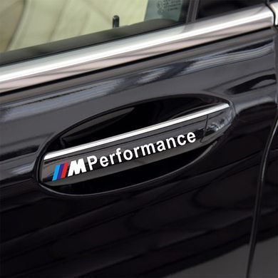Наклейки на ручки дверей BMW Performance / E39 E46 E60 E70 E90 F10 F15 F20 F25 F30 БМВ, Белый
