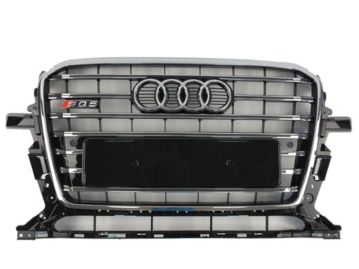 Решетка радиатора Audi Q5 (2012-2016) Черная с хромом в стиле S-line