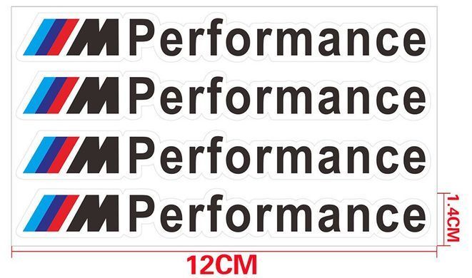 Наклейки на ручки дверей BMW Performance / E39 E46 E60 E70 E90 F10 F15 F20 F25 F30 БМВ, Белый