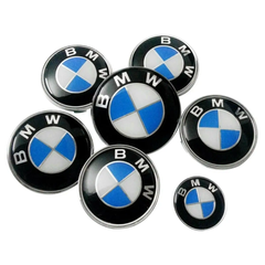 Эмблема сине белая BMW 45/68/74/82 мм, На багажник 74мм ( Цена за 1шт.)