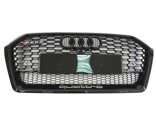Решетка радиатора Audi Q5 (2016-2020) Черная в стиле RS