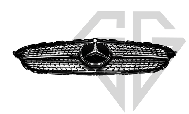 Решетка радиатора Mercedes C-Class W205 (2018-2020) Diamond Black