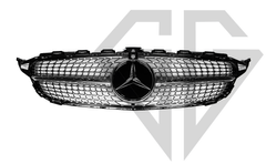 Решетка радиатора Mercedes C-Class W205 (2018-2020) Diamond Silver