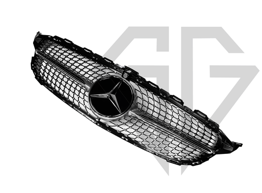Решетка радиатора Mercedes C-Class W205 (2018-2020) Diamond Silver