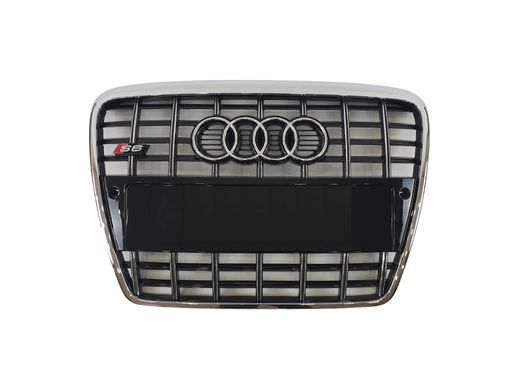 Решетка радиатора Audi A6 (2004-2011) Черная с хромом в стиле S Line