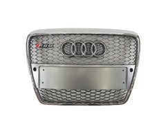 Решетка радиатора Audi A6 (2004-2011) Серая с хром рамкой в стиле RS