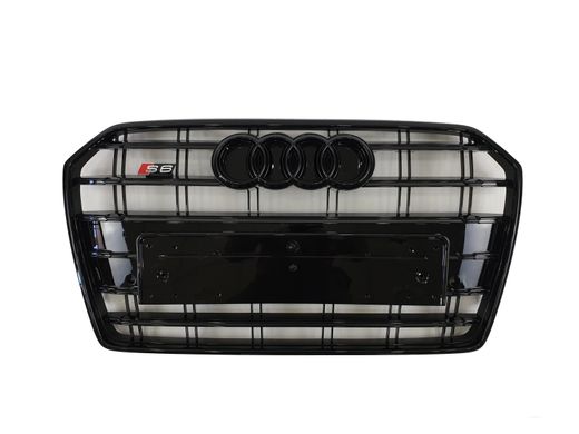 Решетка радиатора Audi A6 (2014-2018) Черная в стиле S-Line